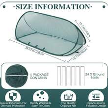 28/7pcs Pop-Up Plant, Vegetable, And Fruit Insect Protection Cover Set = (4/1 Insect-Proof Net + 24/8 Ground Pegs) Anti-Bird And Insect Barrier, Protective Cover For Flower Planting - 28 chi tiết/bộ (4 tấm lưới phủ + 24 cọc cắm đất) - Xem 8