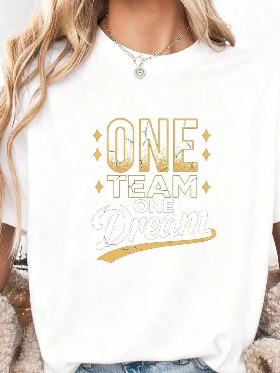 "One Team, One Phrase, One Dream" T-Shirt - Pure Cotton - White 1 - View 1