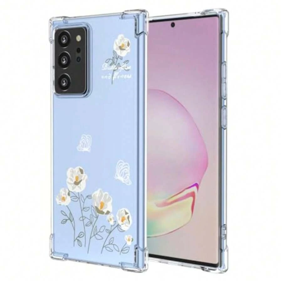 Case For, Transparent Case With Aesthetic Butterfly And Flower Designs, Anti-Yellow Soft Silicone Slim Anti-Shock Anti-Scratch TPU Bumper Case - 三星 Galaxy Note 20 Ultra - 查看 1