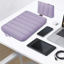 TECOOL 适用于 MacBook Air 13/15 M1/M2（2012-2023 年款）、13 英寸 Neo（2026 年款）、Pro 13/14/15/16（2010-2022 年款）、14-16 英寸 Chromebook、Surface、HP 笔记本电脑的加厚笔记本电脑保护套，防水设计，带配件袋，紫色 - 紫丁香色 - 查看 7