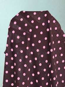 Traje de baño de dos piezas con estampado de lunares, escote asimétrico y espalda descubierta, atuendo de vacaciones en la playa para el verano - Burdeos - Ver 8