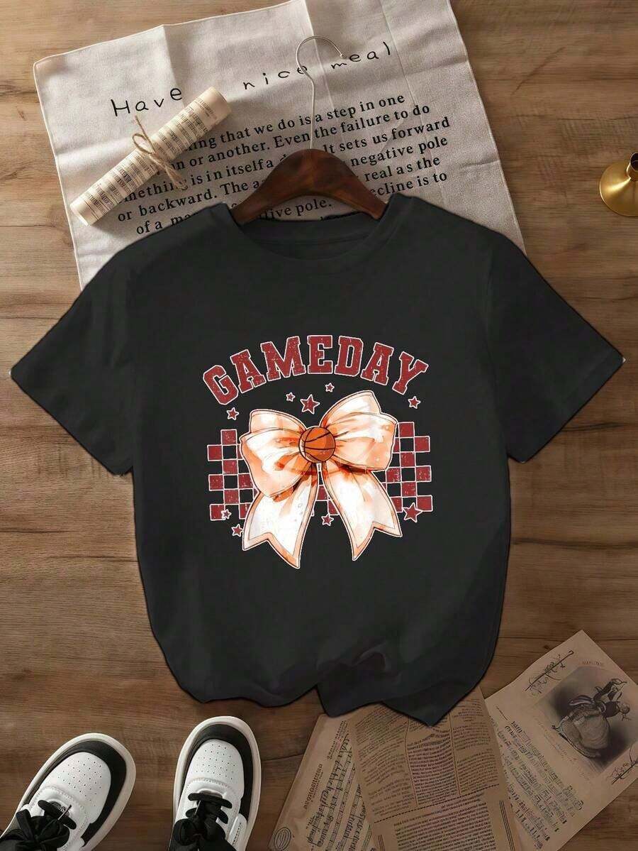 Baseball, Basketball, And American Football Graphic T-Shirt For Boys And Girls, Game Day, Sizes 3Y-13Y, E642803 Gift For Kids - 灰色 - 查看 1