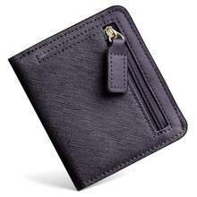 Toughergun Women's Small Slim Leather Wallet With RFID Protection, Compact Bifold Mini Purse With Clear ID Window - CH Steel Purple - View 1