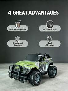 Remote Control Off-Road Vehicle, 4WD High-Speed Racing Car, High-Power Climbing Car, Birthday Gift Toy For Boys - Multicolor - View 7