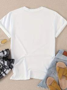 Basic T-Shirt With A Comfortable Round Neck, Fun And Stylish Print. - White - View 3