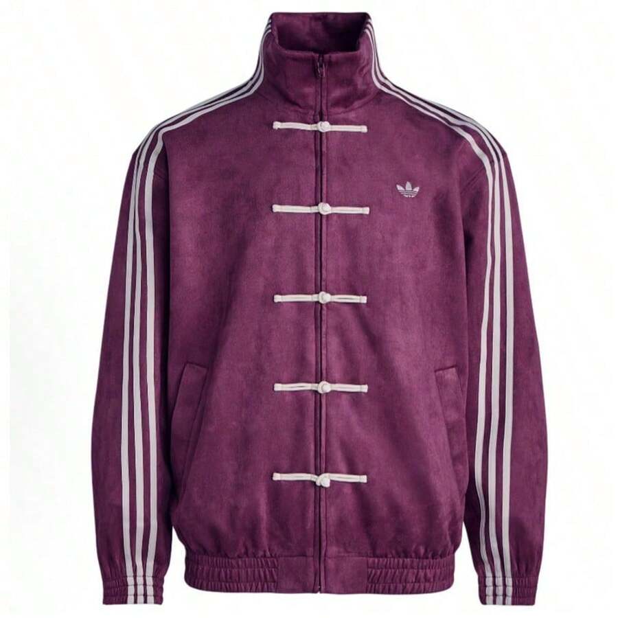 Adidas & Tang Suit Men Hanfu Chinese Traditional Clothes Long Sleeve Jacket , Tang Suit Jacket, Chinese Style, Chinese Embroidered Jacket For Men - 紫色-1 - 查看 1