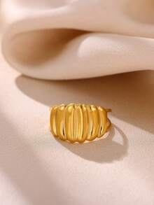 Fashion Coral Open Stainless Steel Women's Ring Personalized Hip Hop Ocean Element Jewelry Waterproof - Yellow Gold - View 8
