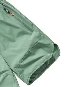 Vancamel Pulse Men's Loose Breathable Lightweight Patchwork Design Sports Shorts, Simple Versatile Casual Lounge Pants For Home, Outdoor Running And Workout, For Him - Mint Green - View 4