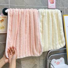 Juego de 4 toallas de felpa de coral suave, toallas superabsorbentes de secado rápido, suaves sin desprendimiento ni decoloración, adecuadas para limpiar la cara y las manos, aplicables para baño, viajes, exteriores, camping, etc. - Multicolor - Ver 6