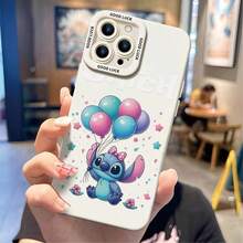 Disney Lilo & Stitch Phone Case - Adorable Balloon‑Holding Stitch Protective Case, White Background With Polka‑Dot‑Bow‑Wearing Stitch, Colorful Balloons, Star & Heart Confetti, Floral Decorations And "Disney Stitch" Lettering, Compatible With IPhone 17, 16, 15, 14, 13, 12, 11 Pro Series And Galaxy S22, S23, S24, S25 Models, Ideal For Birthdays, Holidays, Anniversaries, Graduation Gifts, Or Any Special Occasion To Surprise Family, Friends, Classmates, And Loved Ones. - Black - View 5