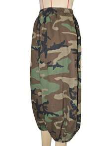 Women'S Casual Jeans With Camouflage Print, Featuring An Elastic Waist And Straight Cropped Design,Fall Pants Pants,Pants Pajama Pants Summer Pants Wo - Green - View 5
