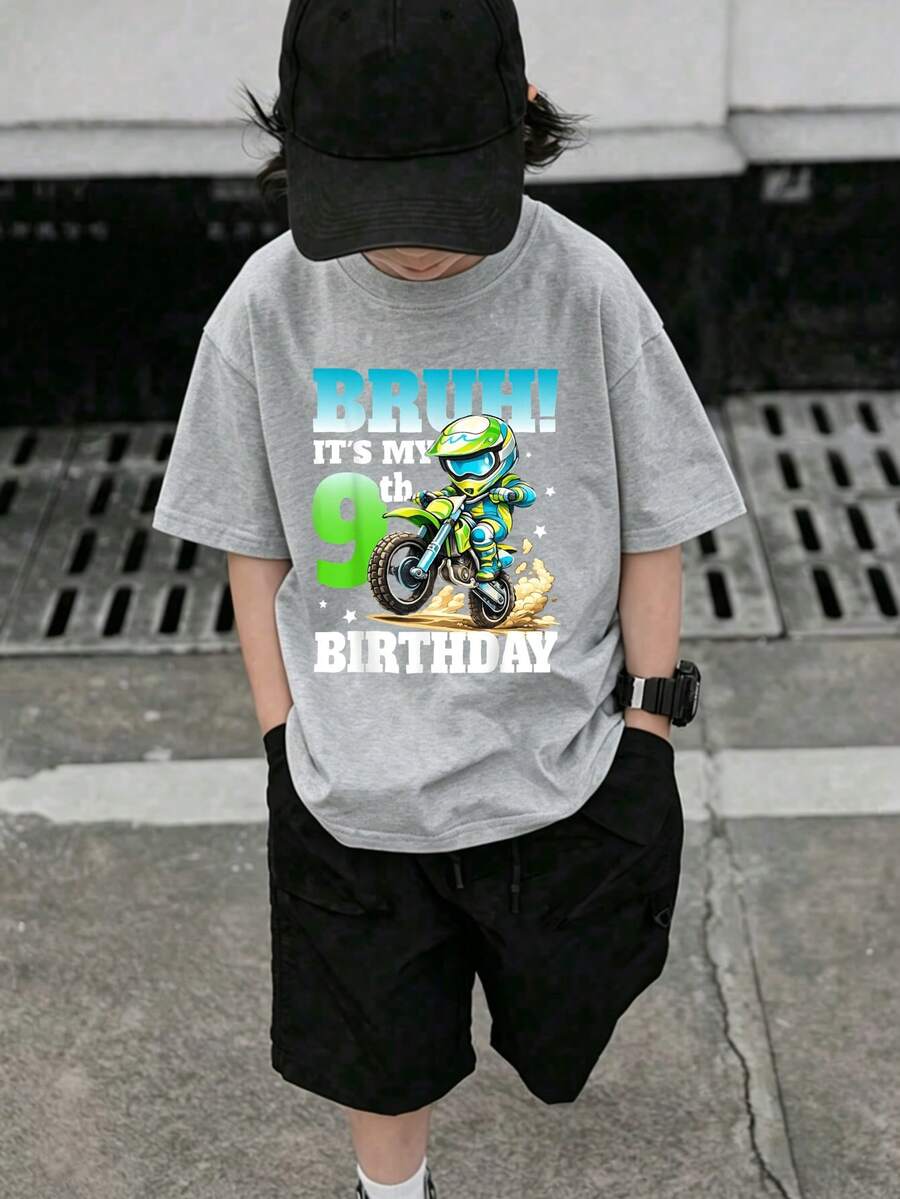 , It's My 9th Birthday T-Shirt For Kids - 灰色 - 查看 1