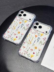 1 Piece "Ditsy Floral" Colorful Flower Phone Case | Clear Anti-Drop Protective Cover - Compatible With IPhone 17 Pro Max, Galaxy A57/S26/S24/S25 Plus/S23 Ultra/A16/A35/A25/A55, Pixel 9 Pro, Pixel 8, Pixel 7, G85, Hot 50 Pro+ - Cool, Suitable As A Gift For Friends And Personal Use - 款式 1(1 件) - 查看 3