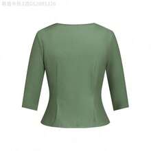 Yunuo Menswear  2 piezas - Vestido ajustado con estampado floral elegante y cárdigan de punto de manga media rosa para mujer, adecuado para citas, ir al trabajo, uso diario. Conjuntos de ropa verde para mujer, conjunto de vestido floral de color verde salvia, ropa de mujer para otoño, atuendos de maestra, conjuntos de salón para mujer, ropa de mujer para otoño - Verde Oscuro - Ver 11