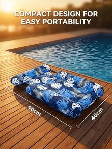Floating Water Mat, Adult Inflatable Pool Hammock Chair, Floating Pool Bed Chair, Floral Printed Inflatable Pool Sofa, Suitable For Summer Pool Party, Inflatable Pool, Garden, Inflatable Pool Float, Travel Essential, Beach Accessory - Multicolor - View 7