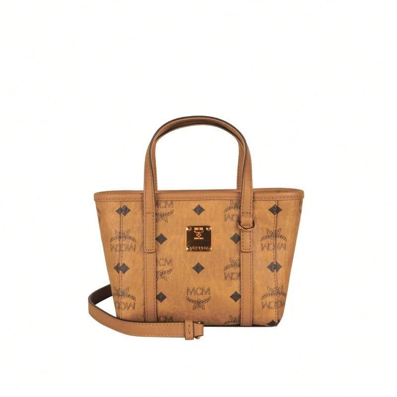 Mcm Toni Visetos Logo Embroidered Women's Shoulder Strap Crossbody Bag MWPFSMT03CO001 - 干邑色MWPFSMT03CO001 - 查看 1