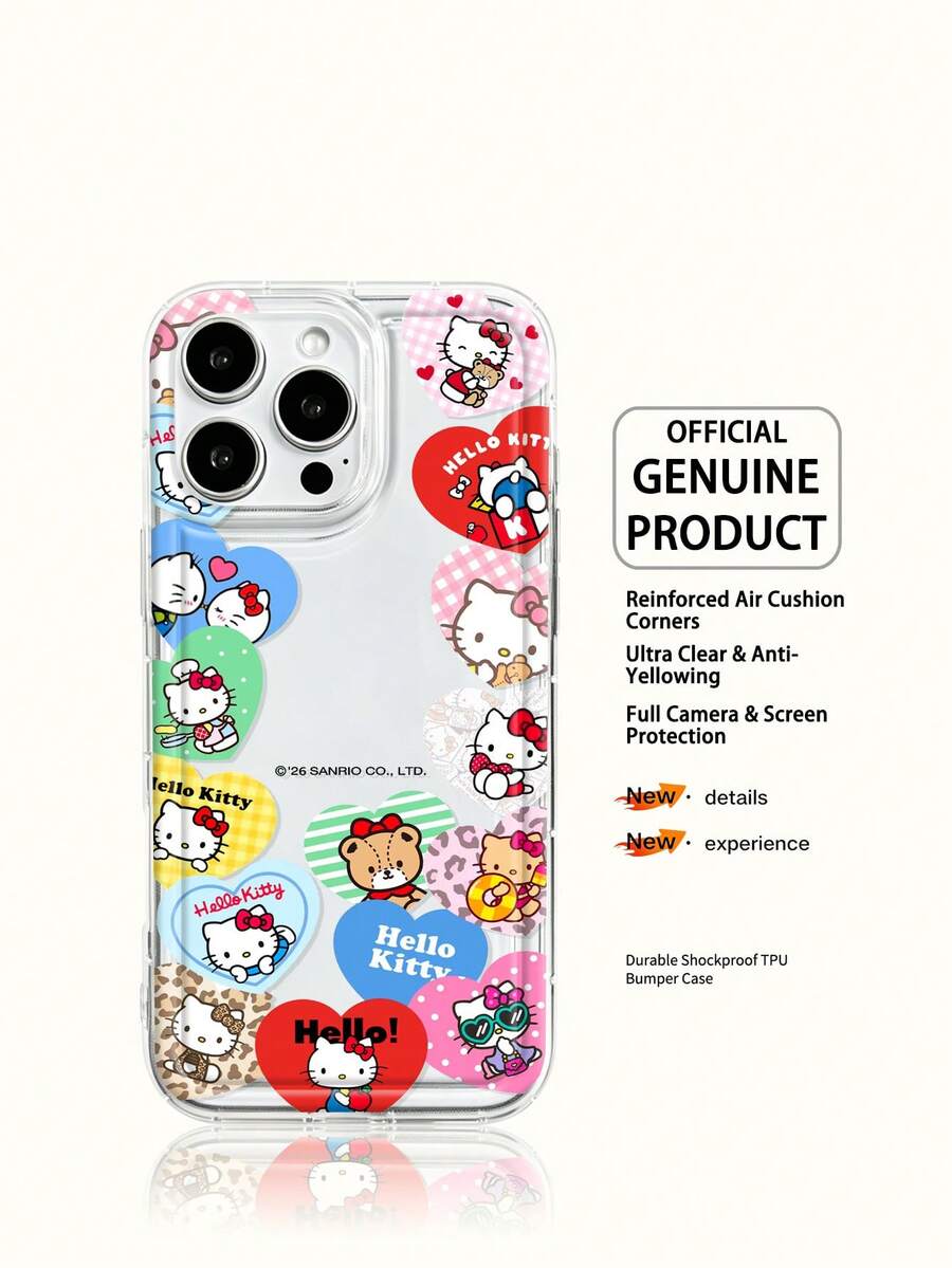 Miniso Ốp điện thoại trong suốt Sanrio Hello Kitty, ốp điện thoại mùa hè, quà tặng ngày lễ, chống trượt, chống rơi, chống bám vân tay, phù hợp với iPhone 17, 17 Air, 17 Pro, 17 Pro Max, 11, 12, 13, 14, 15, 16 Pro, 16 Pro Max, 14 Plus, 15 Plus, 16 Plus, 16 Pro, 16 Pro Max, XR - Trong sáng - Xem 1