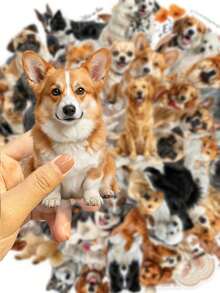 50 piezas de pegatinas lindas de razas de perros, calcomanías transparentes realistas y adorables de cachorros y mascotas esponjosas, ideales para diarios, scrapbooking, decoración de portátiles, botellas de agua, arte de papelería, manualidades DIY, regalos estéticos y recuerdos, útiles escolares - 7*6*1 - Ver 1
