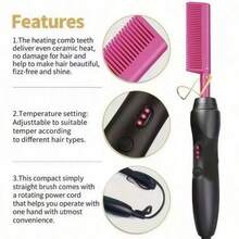 LUYAO 2-In-1 Electric Hair Straightener & Curler, Dry & Wet Dual-Use Hair Straightening Brush, Hair Styling Tool - US A Type Plug(110-127V) - View 4