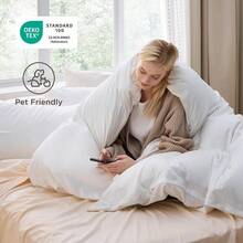Bedsure White Duvet Cover Size - 3 Pieces Prewashed Cotton-Like Polyester Soft Bedding Set, Includes 1 Duvet Cover 90x90 Inches With Zipper Closure 2 Pillow Shams, Comforter Not Included - 00 - 白色(不含被子) - 查看 5