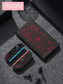 Ayotu 1件 日月星圖案 相容於 Switch2/Switch NS/Switch OLED 遊戲主機保護殼，新一代 TPU 軟殼，通用遊戲控制器保護套，Switch 控制器保護殼，Switch 遊戲配件，防摔、防滑、防刮，時尚，秋季浪漫/返校禮物/情人節禮物/聖誕禮物/萬聖節禮物 - 彩色 - 查看 8