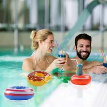 Pool Drink Float, Inflatable Drink Cup Holder, Floating Drink Cup Holder, Pool Party Special Drink Float (Shipped In Random Color And Style) - Blue - View 2