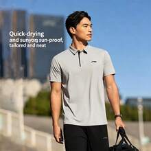 Áo Polo nam LI-NING thoáng khí, thấm hút mồ hôi, chống nắng, thích hợp mặc thường ngày, mã APLW163 - Màu xám cực độ - Xem 3
