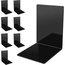 1pc Black Acrylic Bookends With Non-Slip Stickers, Heavy Duty Book End, Acrylic Bookend For School Supplies Library Books Office Book Holder Desktop Organizer Decoration Gift, Back To School Supplies - Book Stand - View 1