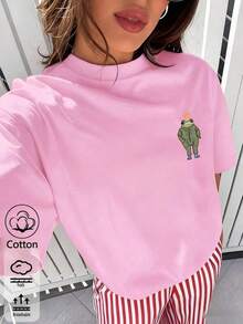 New Arrivals Spring/Summer 2026 Women's: Spring/Summer T-Shirts, Girls' T-Shirts, White Blouses, Women's Spring/Summer Clothing, Printed T-Shirts, Printed Blouses, Cotton Blouses, High-Quality T-Shirts, Blue T-Shirts, Retro Style, Preppy Style, Cute Style, Urban Style, Generation Z, Millennial Style, Y2K, Punk Style, Washed Style, Minimalist Style, Simple Style, Casual Style, Everyday Style, Vacation Style, Fun Prints - 糖果粉紅色 - 查看 6