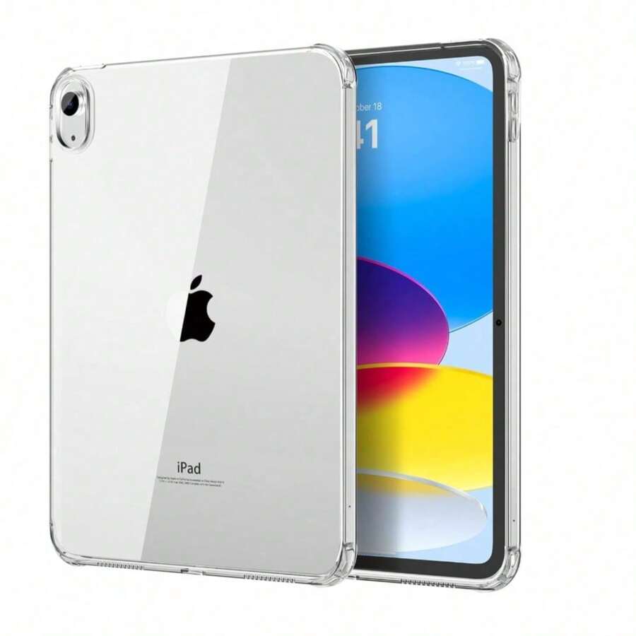 1pc Transparent TPU/Full Edge Protection/Anti-Drop Airbag/High Definition High Transparency/Silicone Soft Case/Transparent Shell/Protective Case Compatible With IPad (Air4/5/6)/(7/8/9/10th Gen)/ 11 1A16(2025) - Clear - View 1