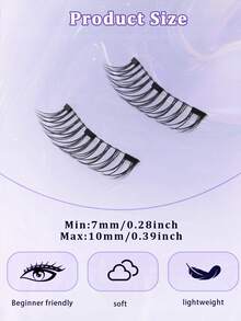 1 Pair Magnetic False Eyelashes, Natural Criss-Cross Magnetic Eyelashes, No Glue Needed, Reusable, Convenient, Quick To Apply And Remove, Comes With Magnetic Eyelash Applicator And Mirror - Black - View 7