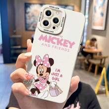 Disney Mickey And Friends Minnie Mouse Phone Case - Fashion‑Style Minnie Holding Shopping Bags Protective Case, White Background With Raised "Disney Mickey And Friends" Lettering And "I'M JUST A GIRL" Text, Compatible With IPhone 17, 16, 15, 14, 13, 12, 11 Pro Series And Galaxy S22, S23, S24, S25 Models, Ideal For Birthdays, Holidays, Anniversaries, Graduation Gifts, Or Any Special Occasion To Surprise Family, Friends, Classmates, And Loved Ones. - màu đen - Xem 5