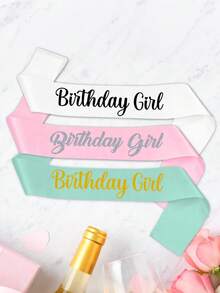 1pc Customizable Text Satin Ribbon, Suitable For Graduation Sash, DIY Bachelorette Party Sash And Wedding Ceremony Sash - Solid Color Satin Ribbon, Customizable Text, Name, Blessing - Let You Define Your Own Content And Create Your Unique Style - Multicolor - View 9