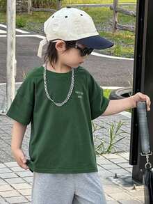 Camiseta para niños, ropa de otoño para vacaciones - Verde - Ver 3