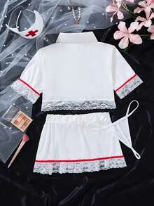 女款制服風情裝修身顯身材四件套 - 白色 - 查看 2