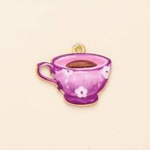 Bunte Emaille-Anhänger für den Sommer zur Schmuckherstellung, niedliche Tropfen-Ölmalerei, Tier, Teetasse, Taube, Kamera, Vintage-Briefmarke, goldene Anhänger, Kawaii-Basteln - Verschiedenfarbig - Übersicht 10