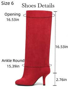 Women's Knee High Boots Wide Calf Square Toe Stiletto Heels Tall Boots Pull On Kitten High Heel Long Fashion Casual Cute Y2K Booties - 紅色 - 查看 8