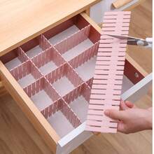 6pcs Pink/White Drawer Dividers, Can Separate Storage, Customizable To Solve Drawer Clutter. Suitable For Desktop, Drawer, Wardrobe Storage. - View 3