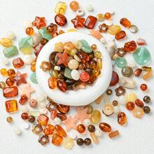 夏季果凍琥珀色壓克力珠子 獨特不對稱星花樹脂吊墜 半透明蜂蜜色散珠 DIY珠寶手工配件 - 彩色 - 查看 6