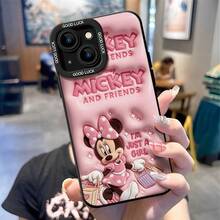 Disney Mickey And Friends Minnie Mouse Phone Case - Inflated Puffy Minnie Protective Case With Pink Polka‑Dot Outfit And Shopping Bags, Soft Pink Background With Raised Lettering And Sparkle Accents, Compatible With IPhone 17, 16, 15, 14, 13, 12, 11 Pro Series And Galaxy S22, S23, S24, S25 Models, Ideal For Birthdays, Holidays, Anniversaries, Graduation Gifts, Or Any Special Occasion To Surprise Family, Friends, Classmates, And Loved Ones. - trắng - Xem 5