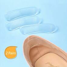 Unisex Silicone Heel Pads - Anti-Slip Cushion Insoles, Enhance Foot Comfort, Casual Style - Clear - View 9