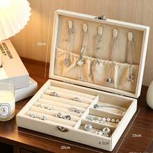 1PC Velvet Jewelry Storage Box, Jewelry Box, Desktop Jewelry Display Tray Box, Multi-Functional Jewelry Rack Travel Jewelry Box, Ring Display Storage Box, Glass Transparent Cover Display Box, Ring Storage Tray, Large Capacity Jewelry Organizer, Earring Storage Box, Gift Box, Collection Box, Wedding Gift Box - Multicolor - View 9