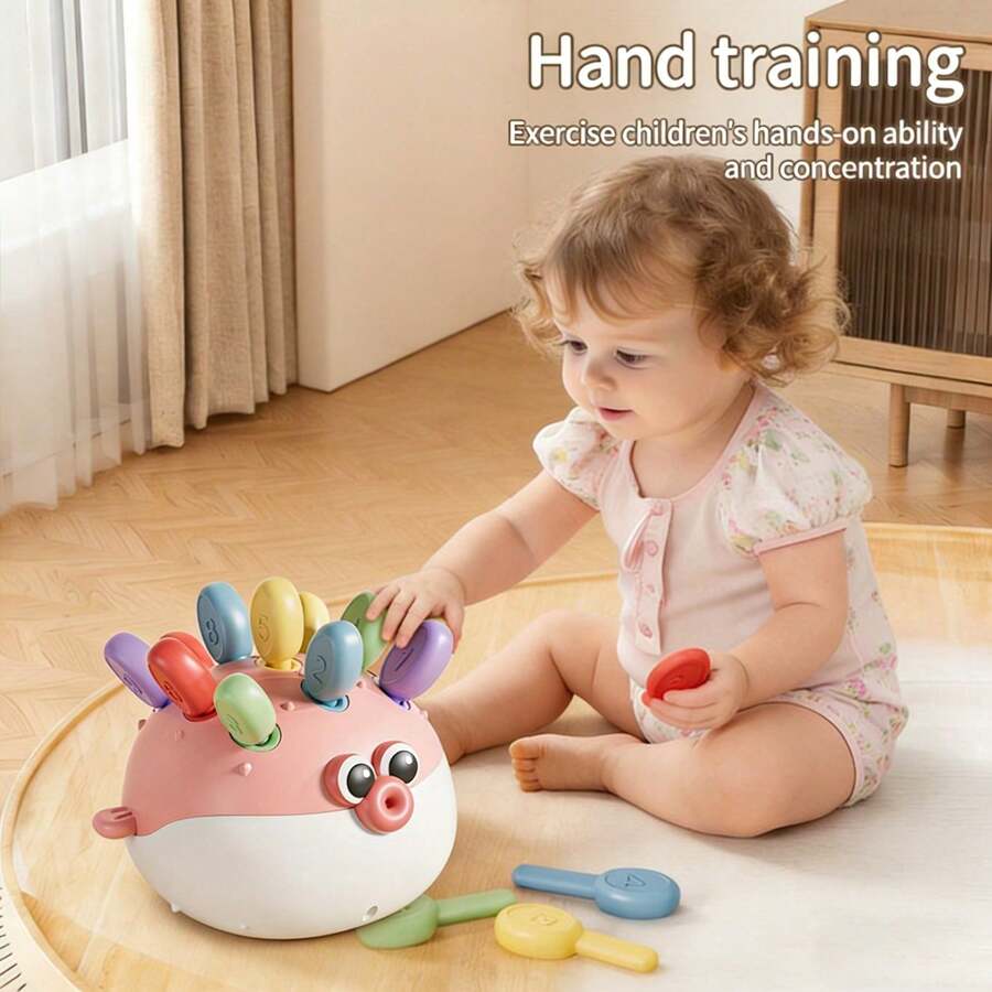 嬰兒河豚感官玩具，顏色與數字配對，幼兒精細動作技能教育玩具 - 彩色 - 查看 1