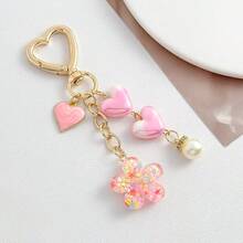 1pc Sweet Pink Heart Evil Eye Resin Keychain, Exquisite Flower Pendant DIY Accessory, Versatile Bag Charm, Daily Wear Decorative Item, Gentle Girly Style Unique Design, Thoughtful Exquisite Gift For Best Friends - View 11