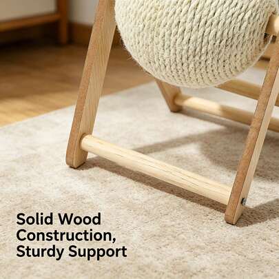 Bóng cào móng bằng sợi sisal, tấm cào móng bền chắc, thiết kế ổn định, bảo vệ đồ nội thất, đồ chơi tương tác cho mèo con và mèo trưởng thành.