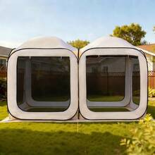 Screen House Tent, 12 X 6 Ft, 2 In 1 Pop Up Screen Tent, Portable Screened In Canopy With Carry Bag, Netting Sides, Ground Stakes, For Garden, Patio, Backyard, And Outdoor Activities, Beige - 12 x 6 ft, 2 in 1 - 查看 1