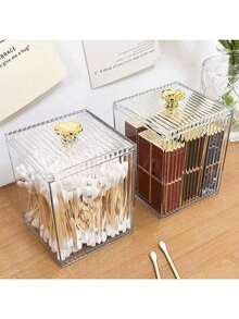 Hộp đựng bông tẩy trang, son môi, tăm bông chống bụi có nắp đậy. - Trong sáng - Xem 5