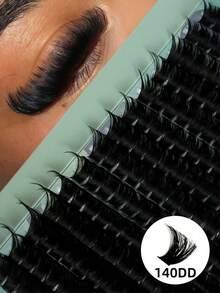 196PCS 140DD Thick Eyelashes DD Curl Volume Lash Clusters 10-16mm Dramatic Volume Lashes Cluster Eyelash Extensions DIY Lash Cluster For Beginners - DD - View 1
