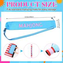 1Pc 34 Inch Long Blue Canvas Mahjong Mat Storage Bag, Cute Double‑Strapped Drawstring Mahjong Holder, Lightweight Portable Board Game Carrying Pouch, Wear‑Resistant Canvas Fabric, Drawstring Closure Design, Space‑Saving Foldable Structure, Suitable For Home Leisure, Family Game Nights, Friend Gatherings, Outdoor Picnics, Beach Activities, Road Trips, Travel Board Game Storage, Mahjong Club Events, Holiday Parties, Camping Entertainment, Ideal For Mahjong Players, Board Game Enthusiasts, Hobby Lovers, Family Members, Gift For Birthday, Holiday, Housewarming, Game‑Themed Occasions, Christmas (Mat Not Included) - Blue - View 2