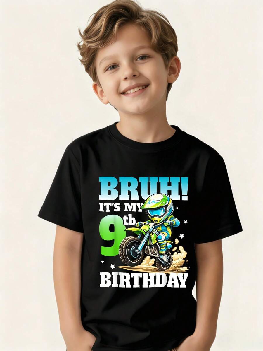 , It's My 9th Birthday T-Shirt For Kids - 黑色 - 查看 1